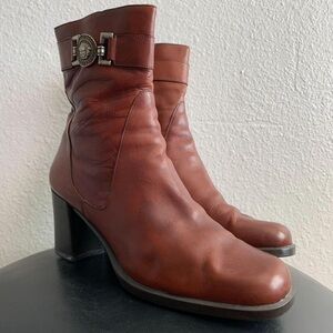 Brown Leather Luciano Barachini Ankle Boots